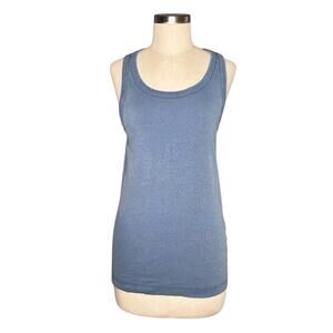 COS Ribbed Tank Top Steel Blue Women's Size Medium Basics Summer Preppy